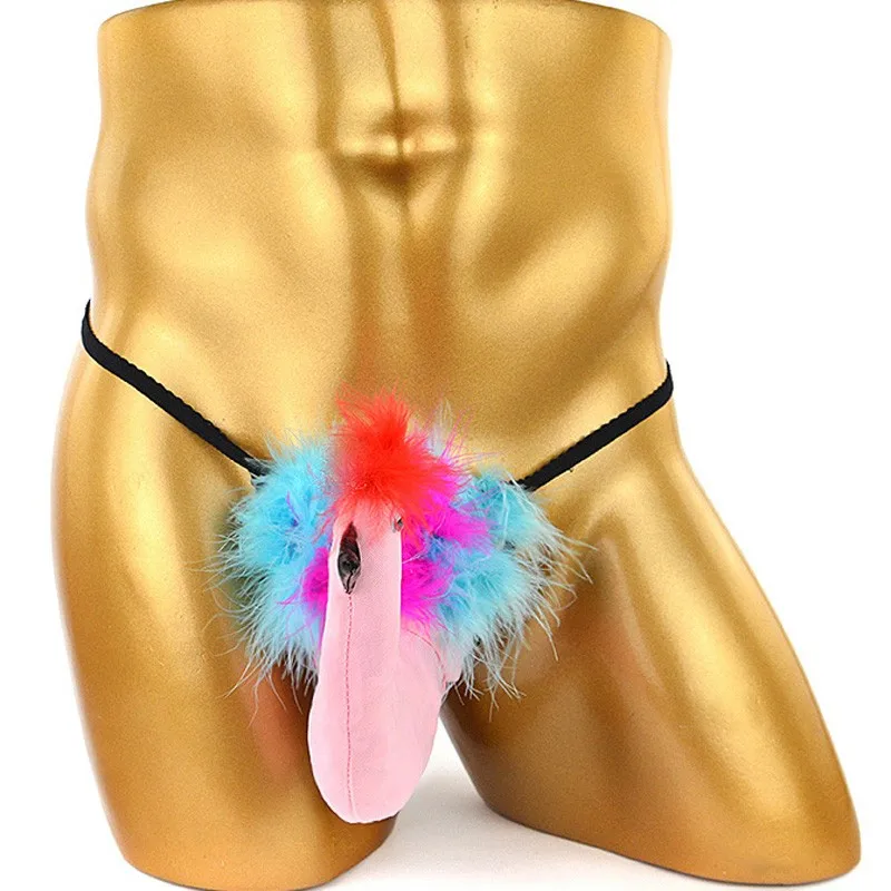 

Men Sexy Creative Cartoon Bird Breathable Thong Briefs Underwear Underpants Lingerie Male Panties Solid Color