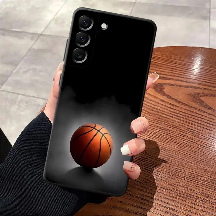 Sleek Black Basketball Design Soft Phone Cover Case