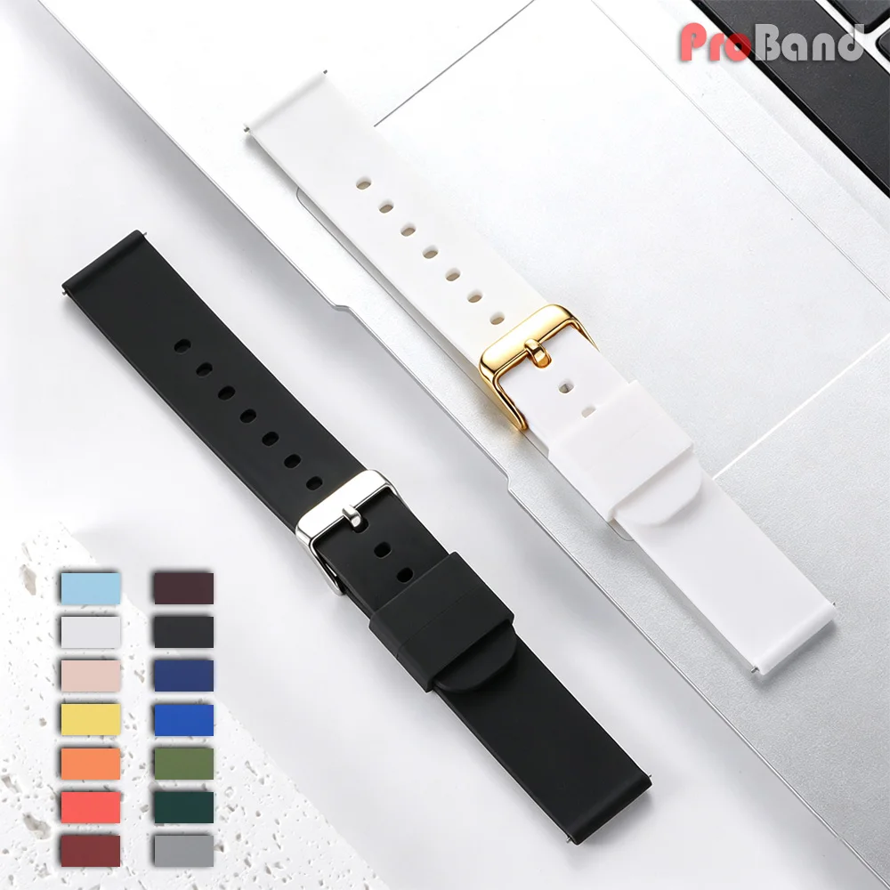 Waterproof Silicone Quick Release Watch Strap - Soft Rubber Wristband