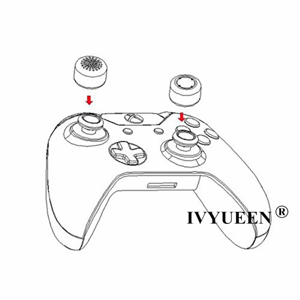 IVYUEEN 8 PCS 블랙 아날로그 스틱 조이스틱 커버 XBox One 시리즈 X S 엘리트 컨트롤러 게임 패드 아날로그 Thumbsticks Caps Grips