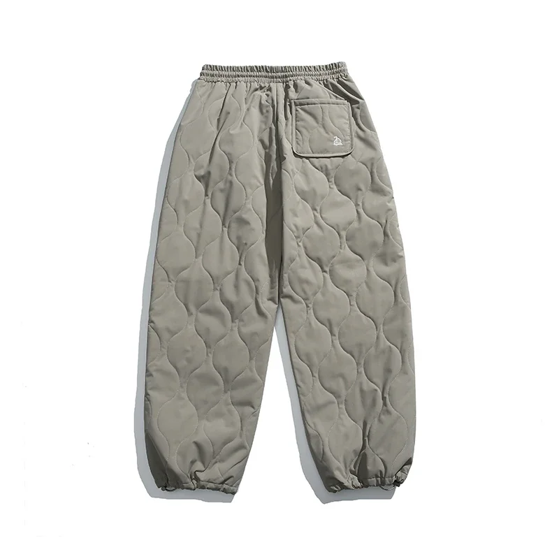 2024 Winter Men Loose Casual Outdoor Fashion Loose Casual Quilted Thicken Sports Cotton Pants Cityboy Trousers Jogger Sweatpants 4