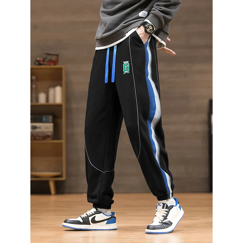 

Mens jogging pants extra large street clothing fashionable embroidered letters cotton casual sportswear tuxedo 8xl