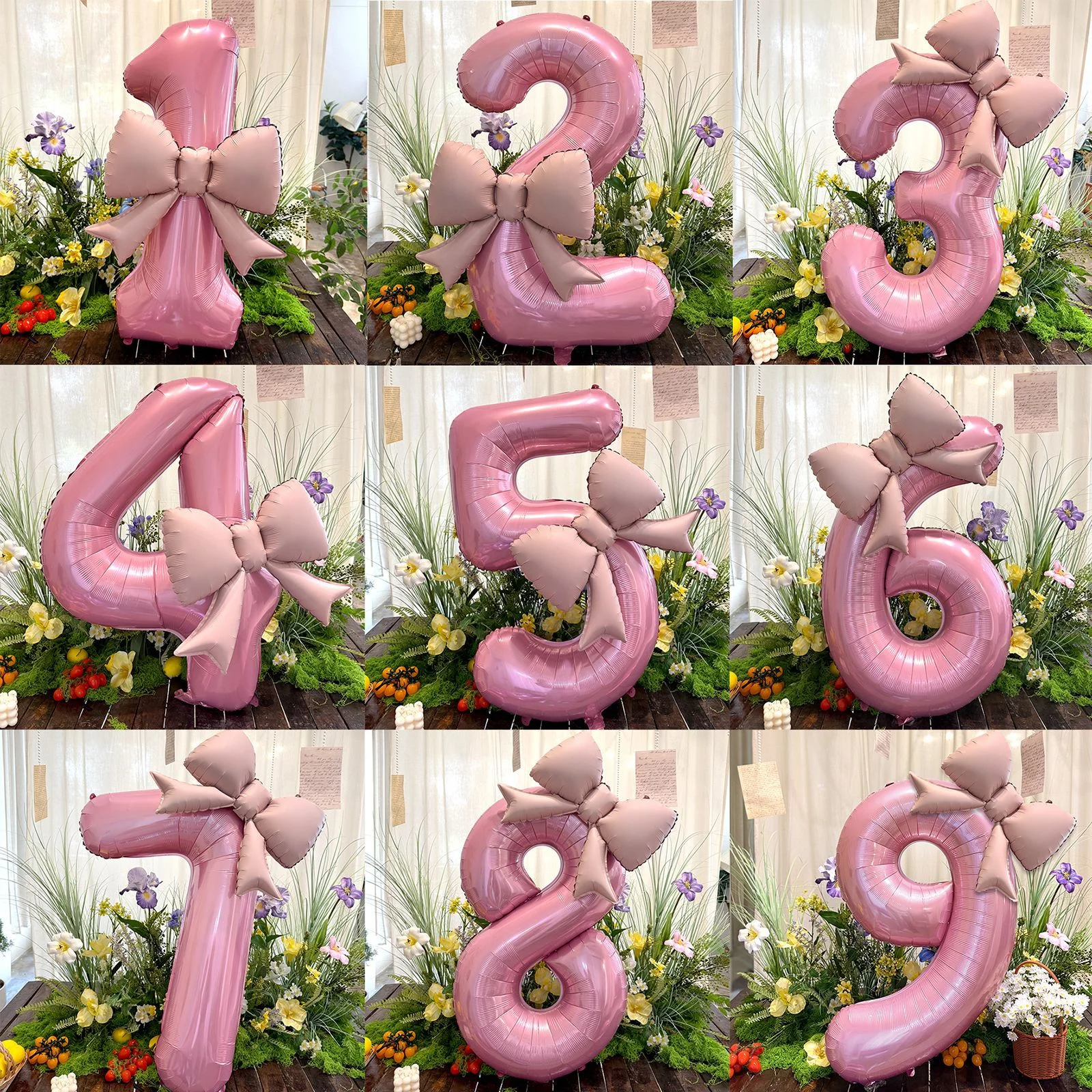 40inch Pink Digital Bowknot Bow Aluminum Foil Balloons for Girls Wedding Birthday Party Decor Number Party Photo Props Supply 1