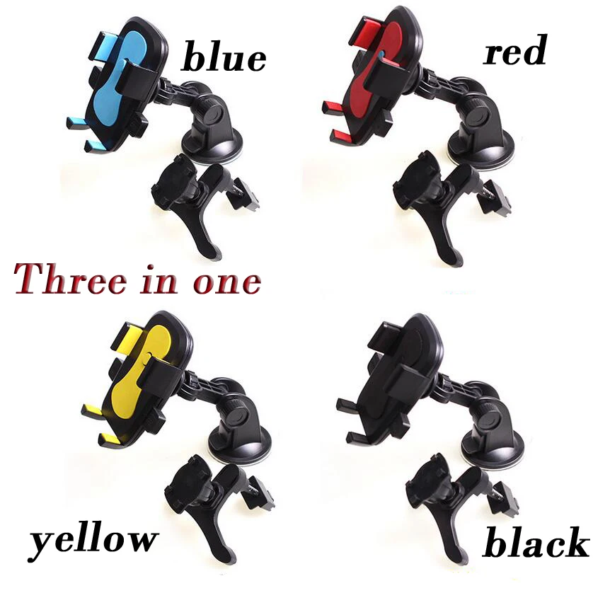 BROSHOO 2 in 1 Car Styling Car Air Outlet Multi-function Mobile Phone Holder Stand Adjustable Support 57mm-80mm 360 Rotate