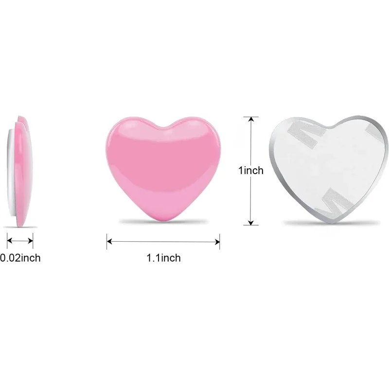 Chic 3D Heart-Shaped Black and Pink Metal Decorative Sticker