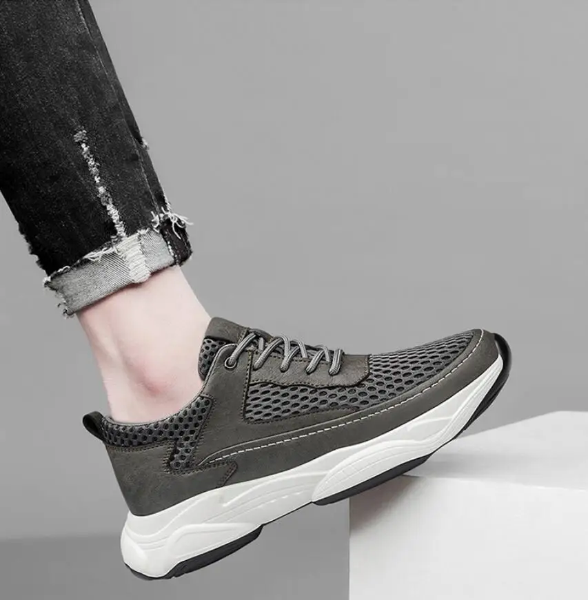 Elevator Sneakers For Men Height Increasing Casual Sports Shoes_voghion.com