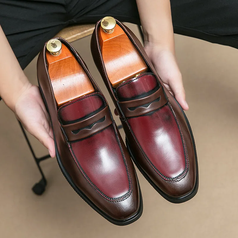 

Classic Fashion Red Men's Formal Shoes Large Size 48 Loafers Shoes for Men Slip-on Casual Leather Shoes Men Zapatos Para Hombres