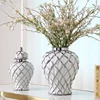 Ceramic Checkmate Jar Gingerbread Jar Gold Storage Tank Flower Vase Porcelain Craftwork Home Decoration Accessories 2