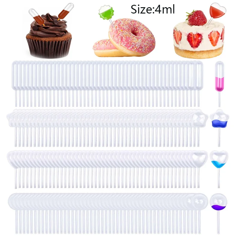 50-100 Pezzi Di Pipetta Da Dessert Mini Squeeze Da 4mm, Contagocce In Plastica Usa E Getta Per Cupcake E Dessert