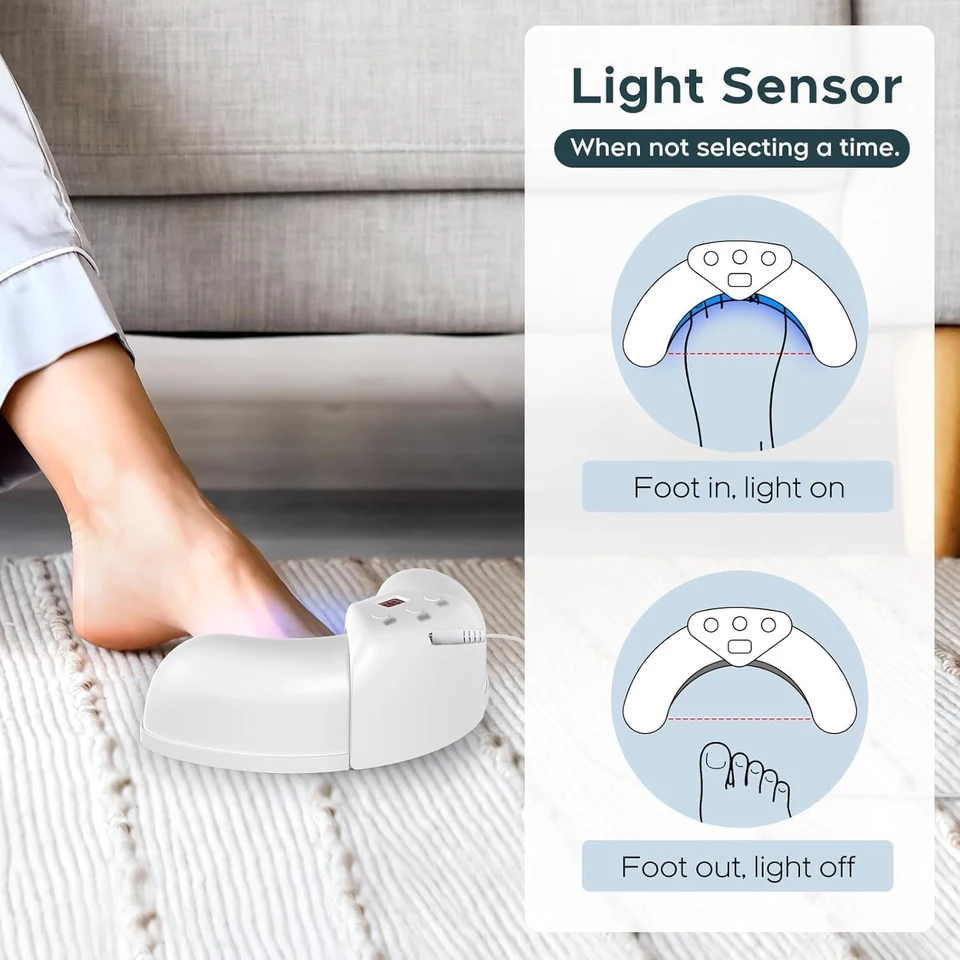LED-laserapparaat voor de behandeling van schimmelinfecties aan de nagels (onychomycose), USB-oplaadbaar, 45W, 470nm blauw licht, voor verkleurde en verdikte nagels._voghion.com