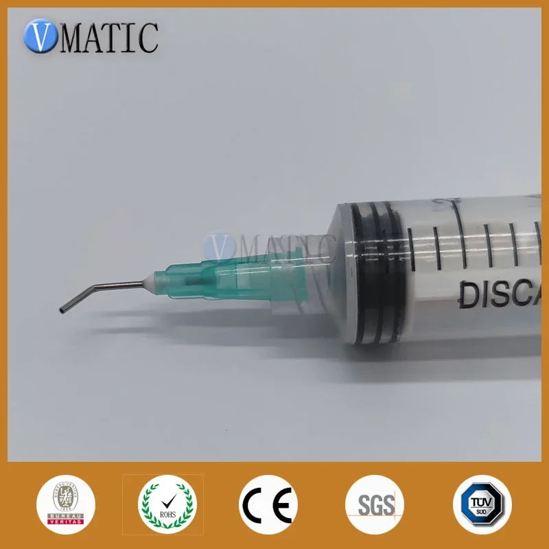 100 Pieces 21G 45 Degree Bent 0.5'' Glue Dispensing Needle Bayonet Type Needles 1/2 Inch