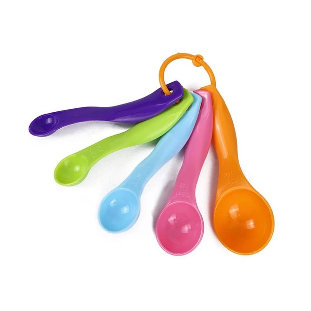 Cooking Light 10 Piece Plastic Measuring Cups and Spoons Set, Dishwasher  Safe, Multicolor 