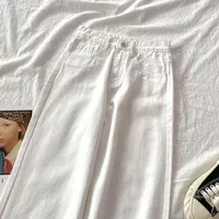 plus Size Women's Straight Leg Jeans High Waist Wide Leg Spring New Sle Slimming Loose Fit Student Long Trousers Trendy