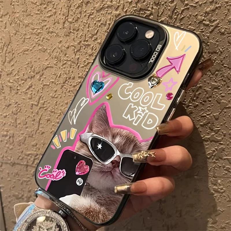 Stylish Cool Cat Electroplate Phone Case Cover