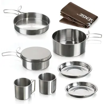 Queen Sensesten IH 인덕션 쿡 더블 라운드 캠핑 코펠 8P 세트