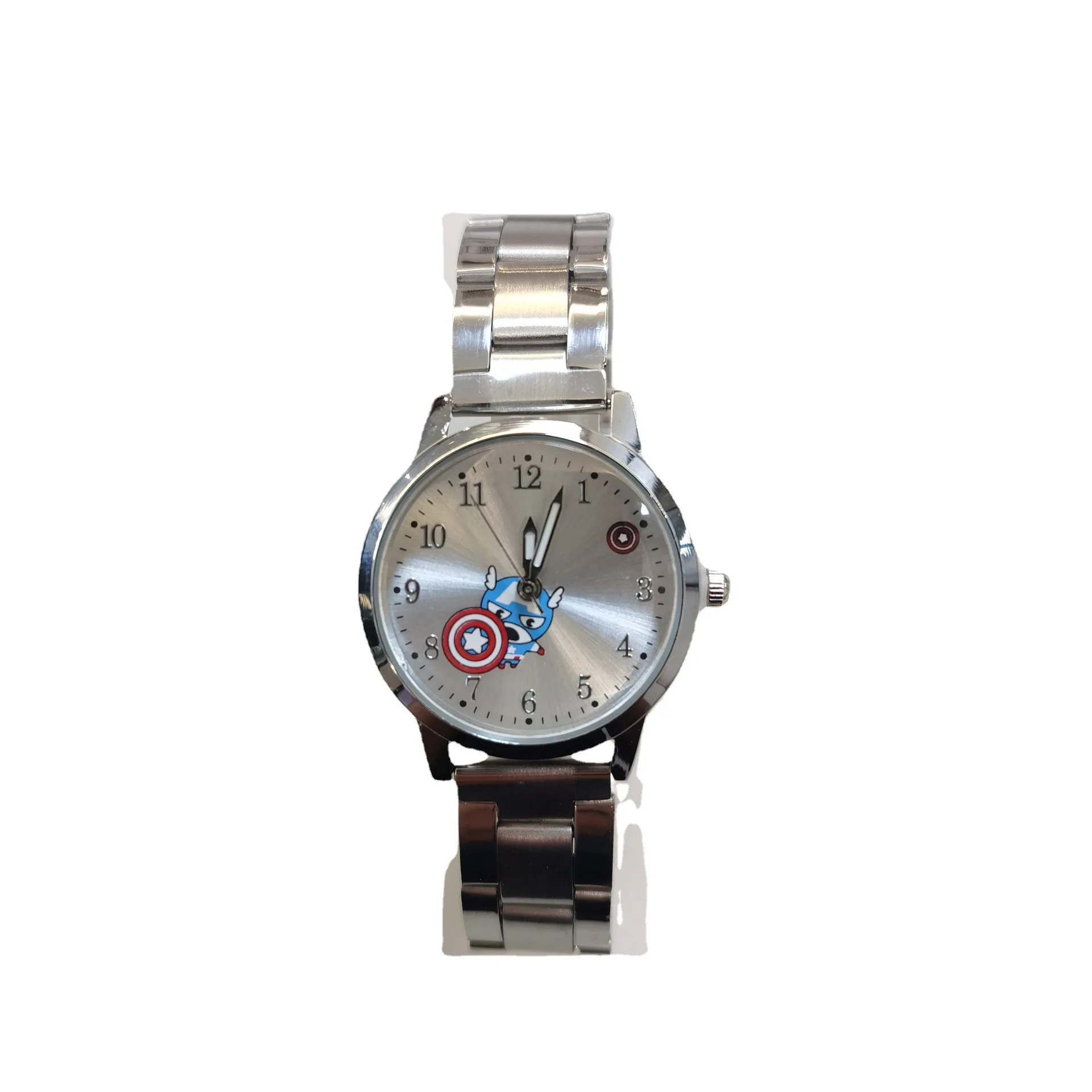 Disney Children's Watch Boys Girls Cartoon Iron Man Captain America Am pointer luminous Stainless Steel Band kids Watches gifts 5