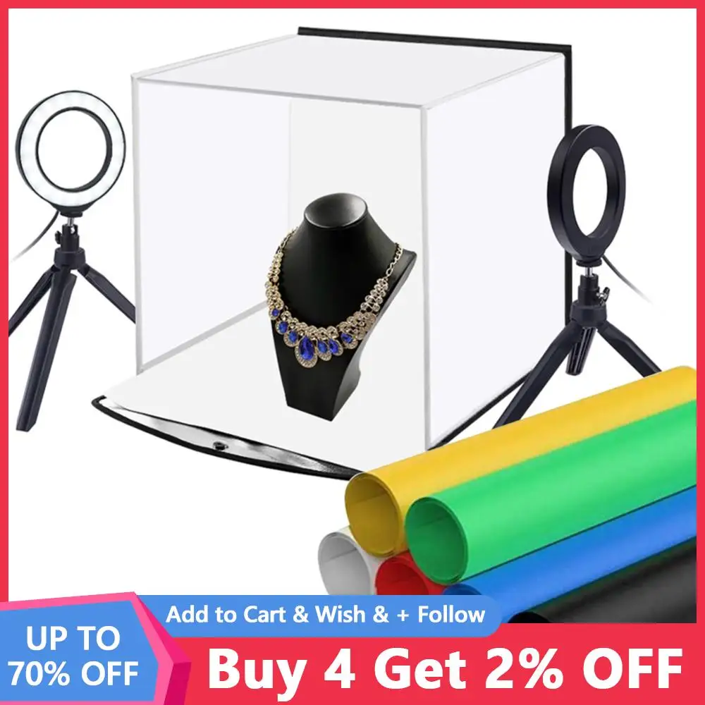 PULUZ Photography Accessories Set 30cm Folding Photo Softbox Studio Shooting Tent Box Kit LED Lamp Backdrops Kit with Tripod