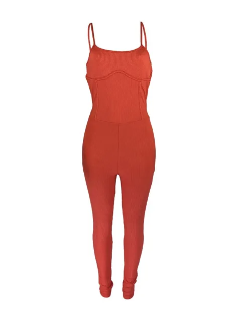 Neon Orange Fitness Romper: Sultry Style Meets Body-Sculpting Performance