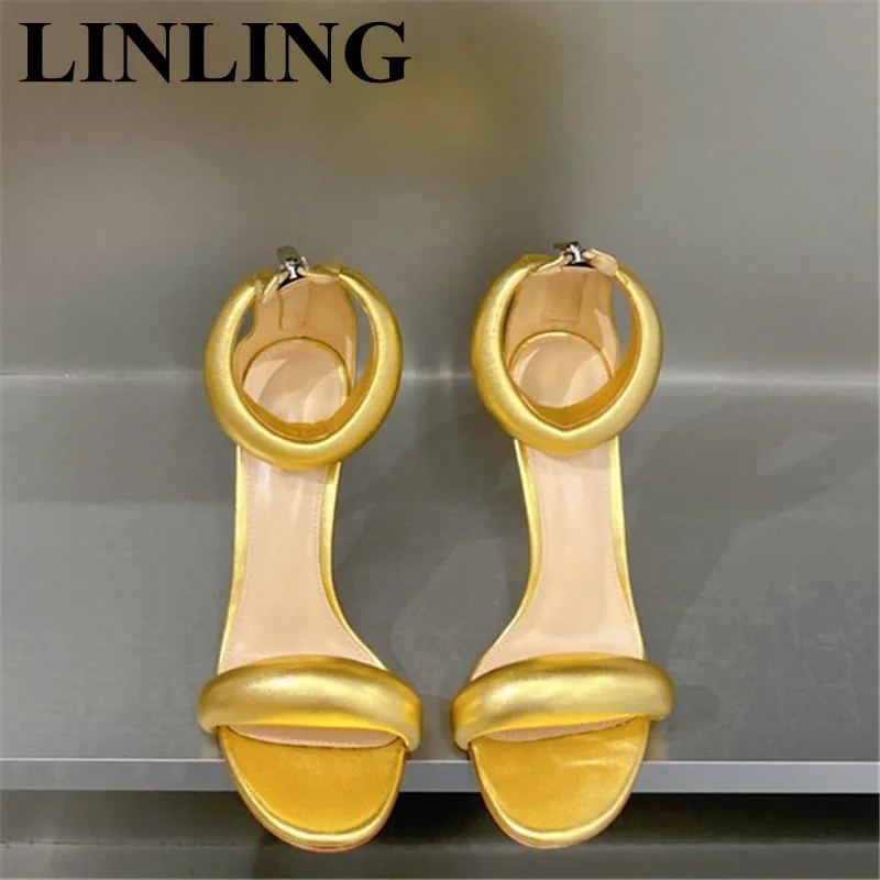

Fashion Leather Ankle Strap Sandals Women Sexy Stiletto Heel Shoes Women's Back Zip High Heels Summer Party Sandalias Mujer 2023