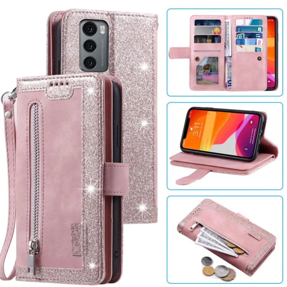 Premium 9-Card Zipper Wallet Case with Wrist Strap - Carnival Edition
