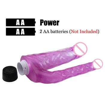 Vibrating Double Dildos Double Penetration Vagina and Anus Soft Skin Feel Phallus Huge Dick Erotic Big Penis Sex Toys for Women 6
