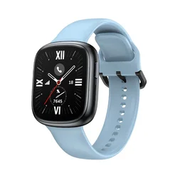 Premium Silicone Sports Strap for Smart Watches - Replacement Wristband Bracelet (Ink blue)