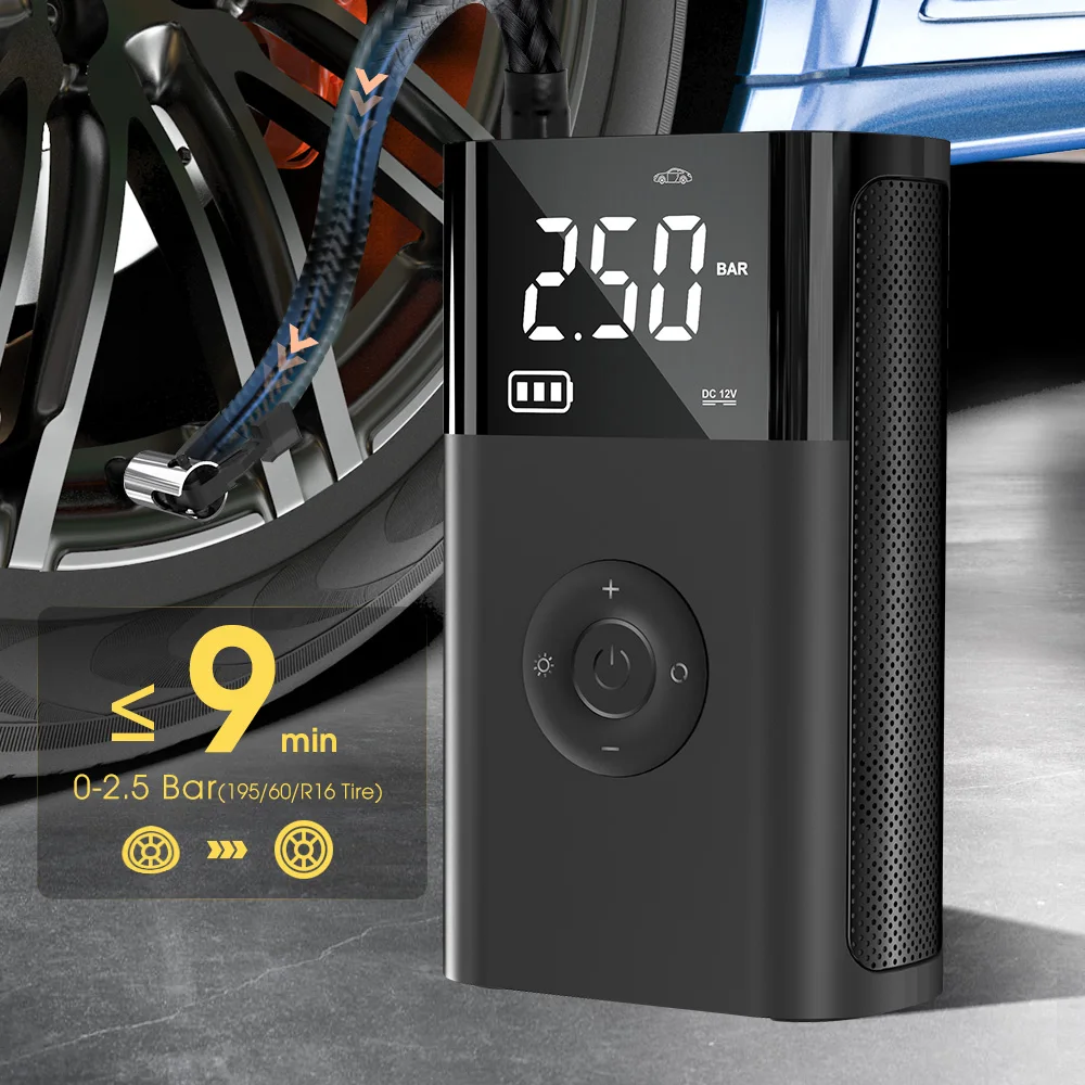 

Air Pump Car Compressor Portable Inflation Pump Mini Compressor Travel Emergency Air Pump 2000mahX2 Suitable for Motorcycles