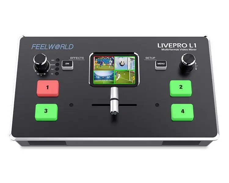 멀티 포맷 비디오 믹서 스위처, 라이브 스트리밍, PC, 앱으로 원격 제어, L1 4 x HDMI 입력, USB3.0