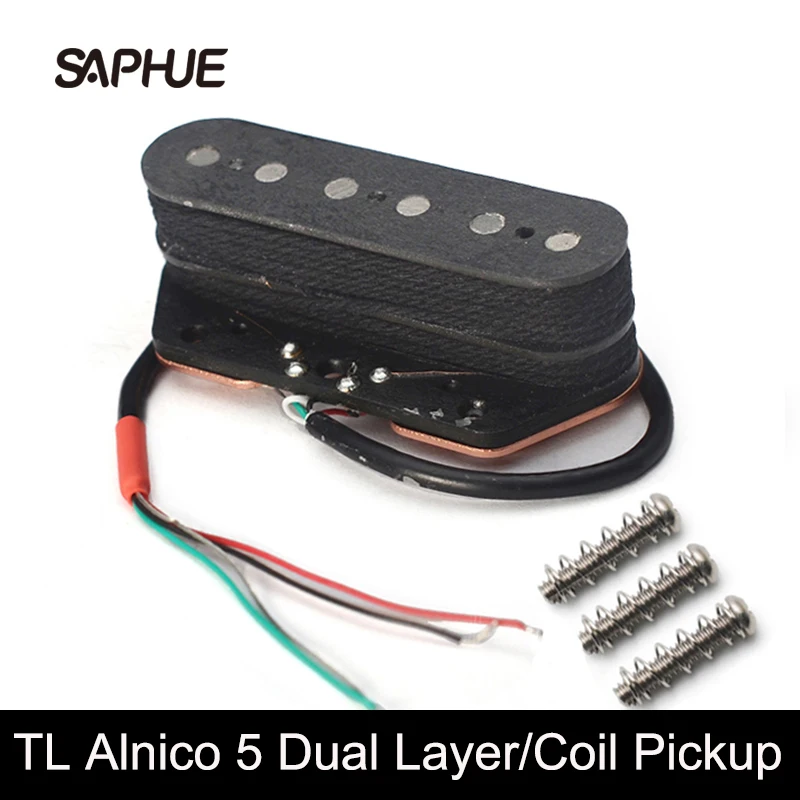 

TL Alnico 5 Humbucker Bridge Pickup Dual Layer Dual Coil Pickup 6-String Open Style Fiber Bobbin Magnet Black
