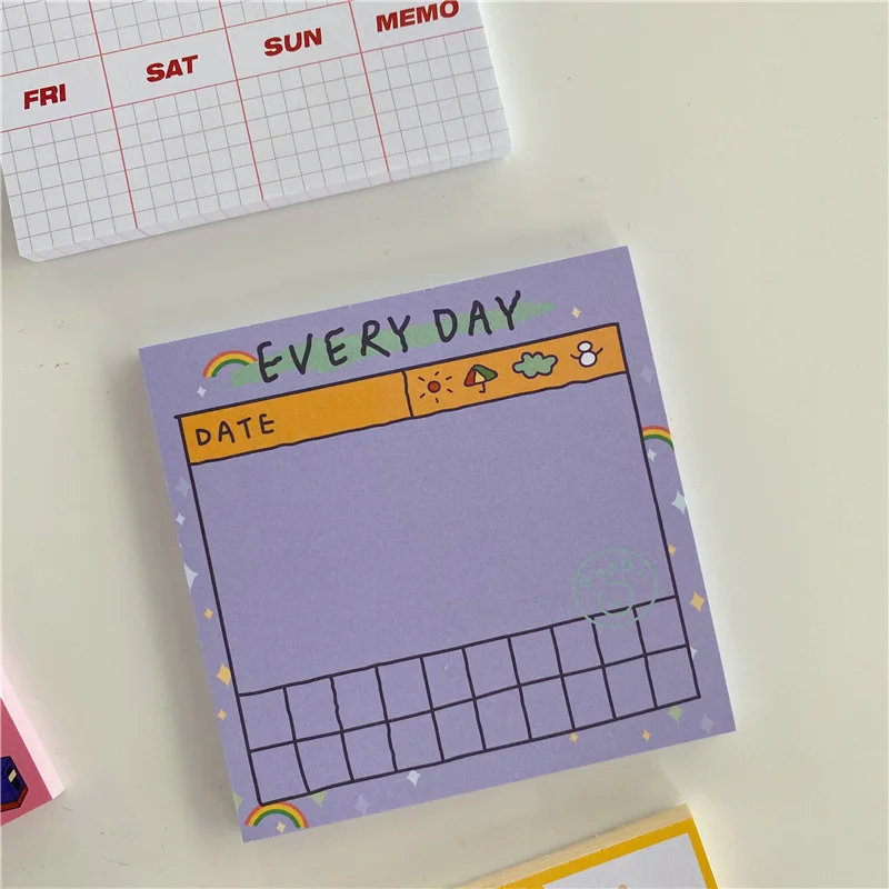 50 Sheets Korea Paper Joy Bear Planner Sticky Notes Kawaii Stationery Cute Memo Pad Notepad Office Leave Message Office Supplies