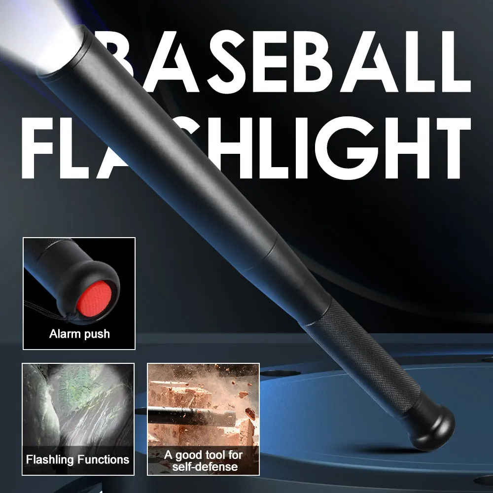 31-41-49CM-Self-Defence-Flash-Stick-Baseball-Bat-Alloy-Torch-Anti-Riot ...