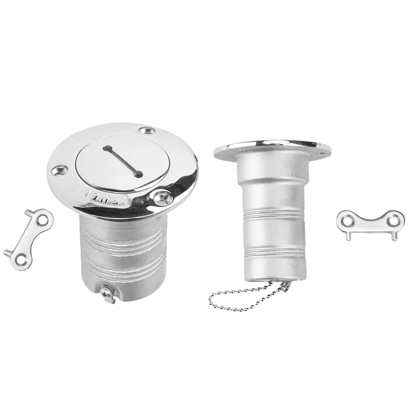 

Stainless Steel Marine Boat Hardware Deck Filler Port Gas Fuel With Key Cap