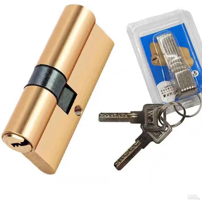 Door Cylinder Biased Lock 65 70 80 90 115mm Cylinder AB Key Anti-Theft Entrance Brass Door Lock Lengthened Core Extended Keys door lock cylinder