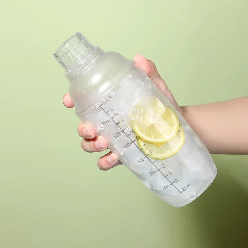 350ml/500ml/700ml/1000ml Shaker Bottle Plastic Cocktail Shaker Mixer Drinks Juice Milk Tea Wine Manual Cup Home Bar Tools