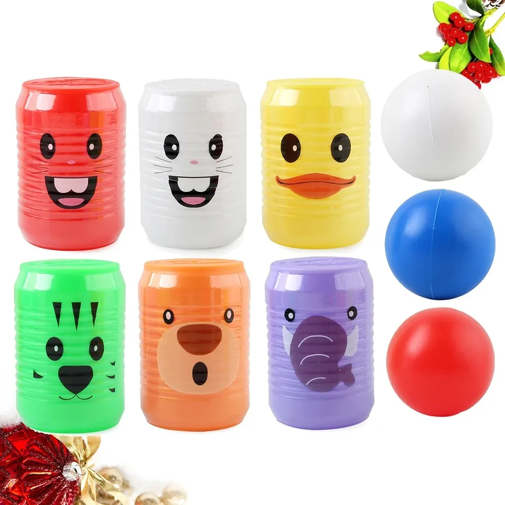 Can Shape Bowling Toy for Kids Indoor Cans Digital Educational Cartoon Animal Pattern Early Educational Interactive Toy