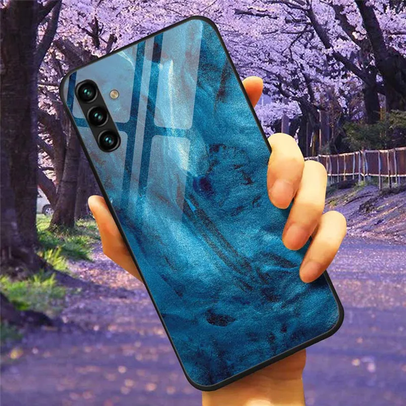 Tempered Glass Hard Cover Case for Samsung Galaxy - Space Design