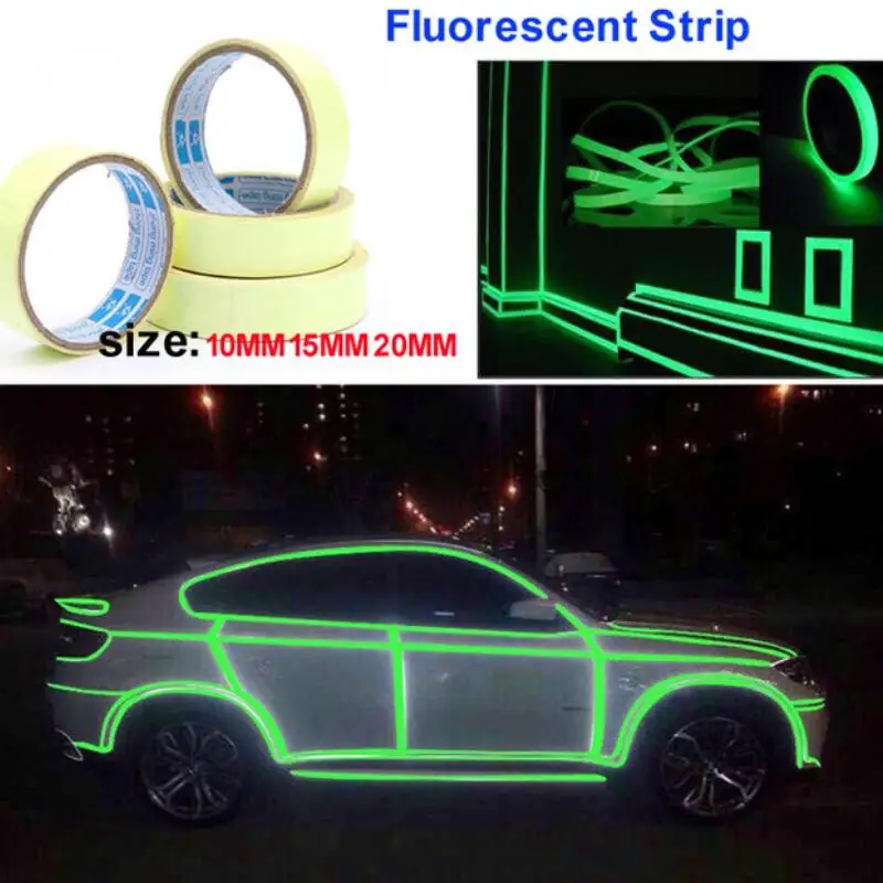

Fluorescent Tape Luminous Night Vision Glow In Dark Self-adhesive Warning Tape Safety Security Home Decoration Tapes