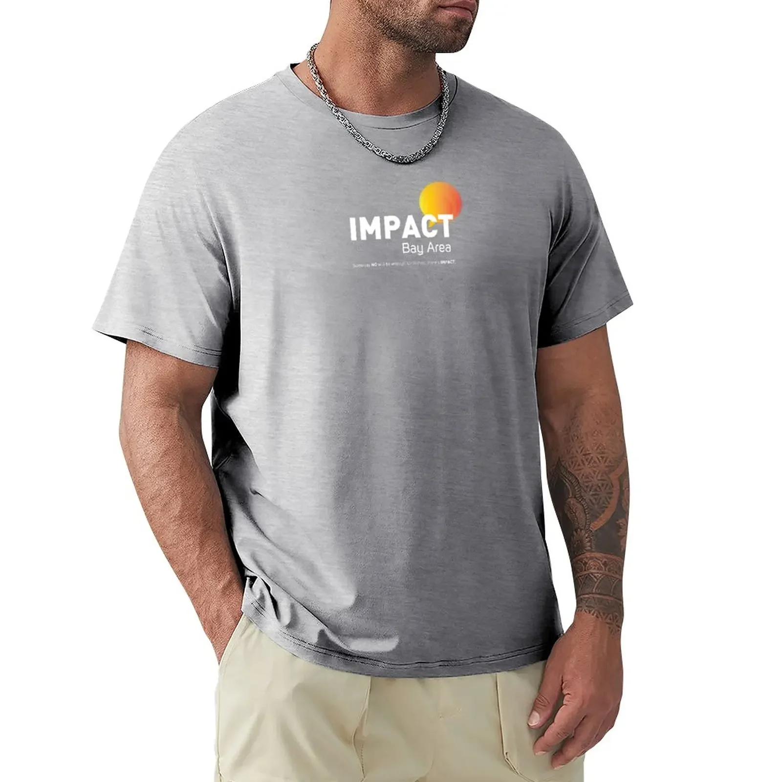 

IMPACT Logo, White Text + Tagline T-Shirt vintage clothes boys whites oversizeds cute clothes men workout shirt