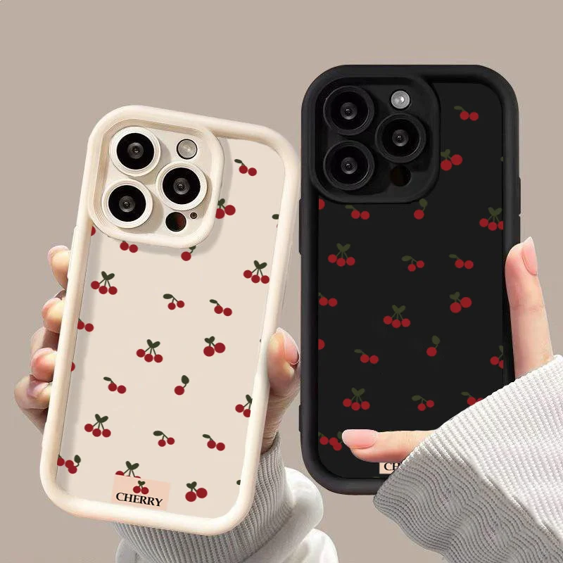 Charming Cherry Pattern Phone Case - Red & Pink Design