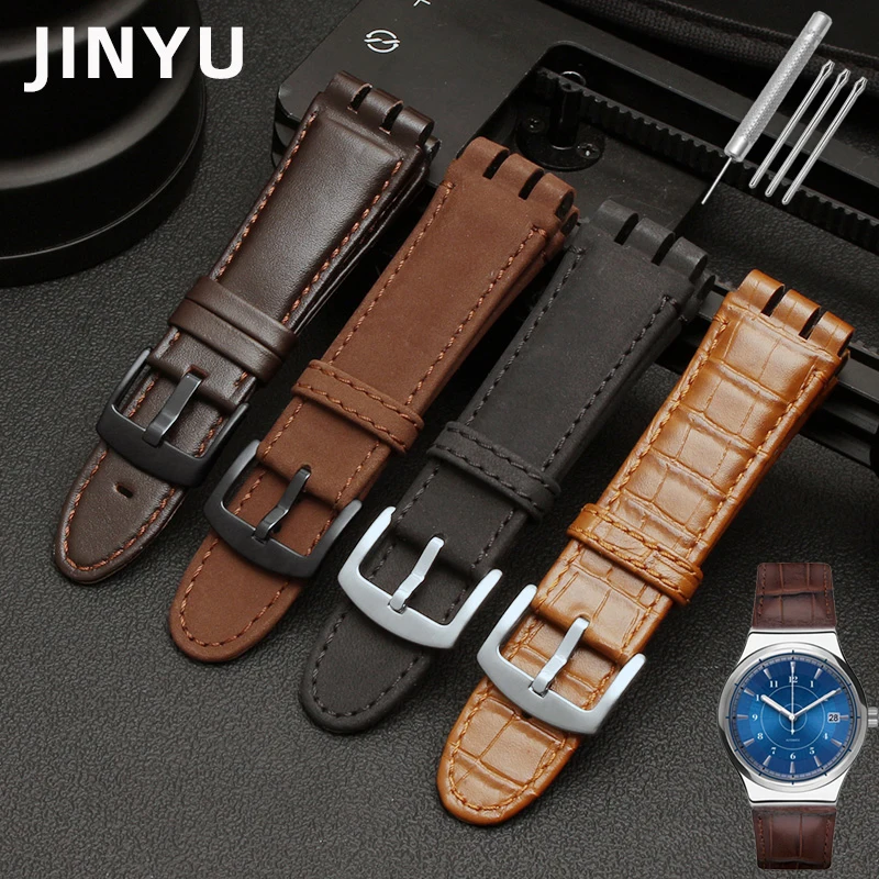 Leather Strap Swatch Watch Swatch Sistem51 Leather Strap Ремешок
