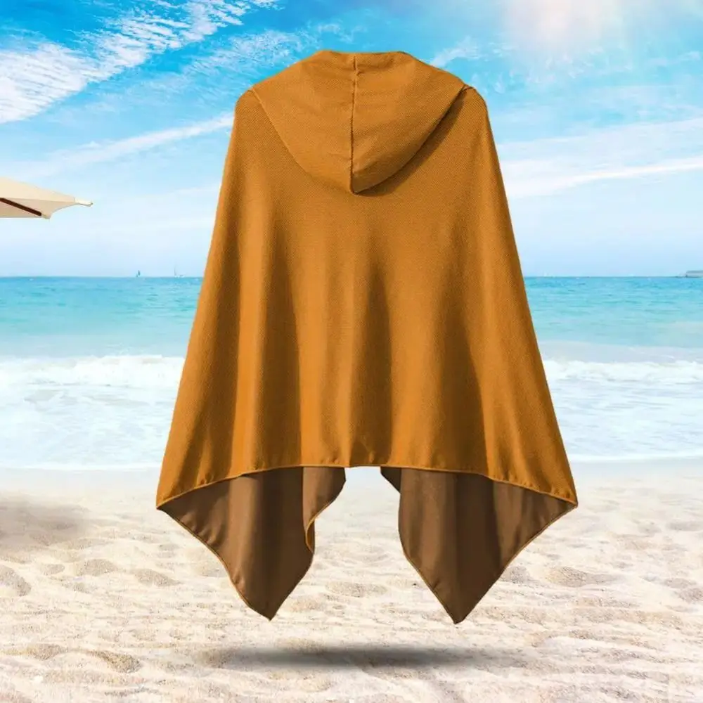 Creative Sun Poncho Quick Drying UV Protection Beach Hooded Cloak Sweat Absorbent Snap Button Sports Cooling Cape Cycling