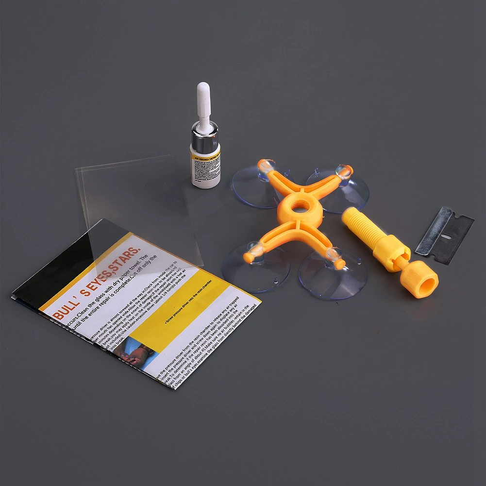 

Car Auto Windshield Repair Kit Glass Crack Resin Sealer Windscreen Restore Fix Set Four Angle