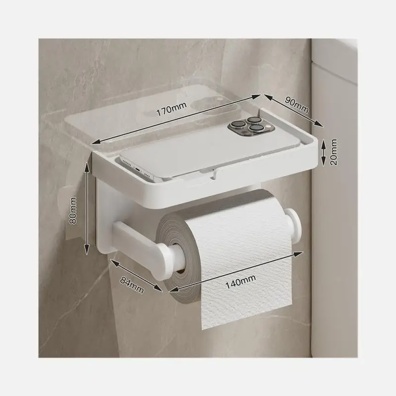 Aluminum Alloy Toilet Paper Holder Bathroom Wall Mount WC Paper Phone Holder Shelf Towel Roll shelf Accessories