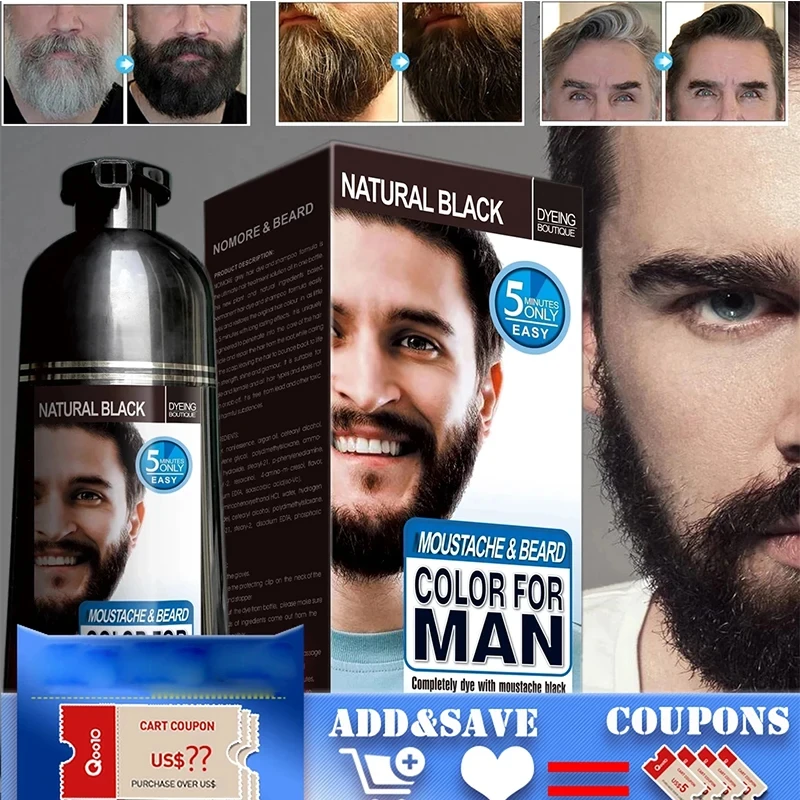 100% Natural Beard Dye Cream Men Mustache Beard Cream Natural Black Dye Shampoo Fast Long Lasting Black Beard Care Tint Cream fractal design torrent compact black rgb tg light tint fd c tor1c 02