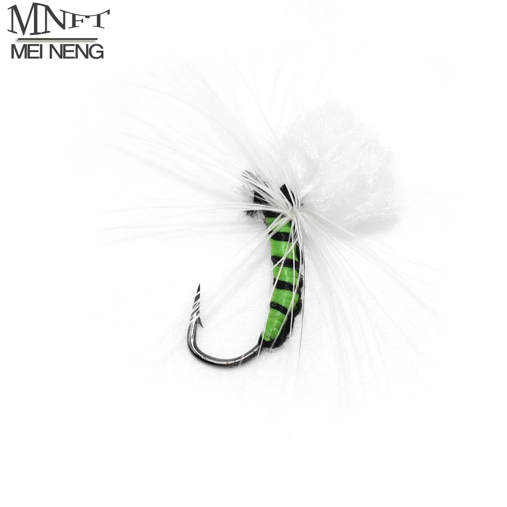 MNFT 10Pcs 11# Pure White Wing Nymph Pheasant Throut Fishing Flies Fish  Hook Dry Fly Lures