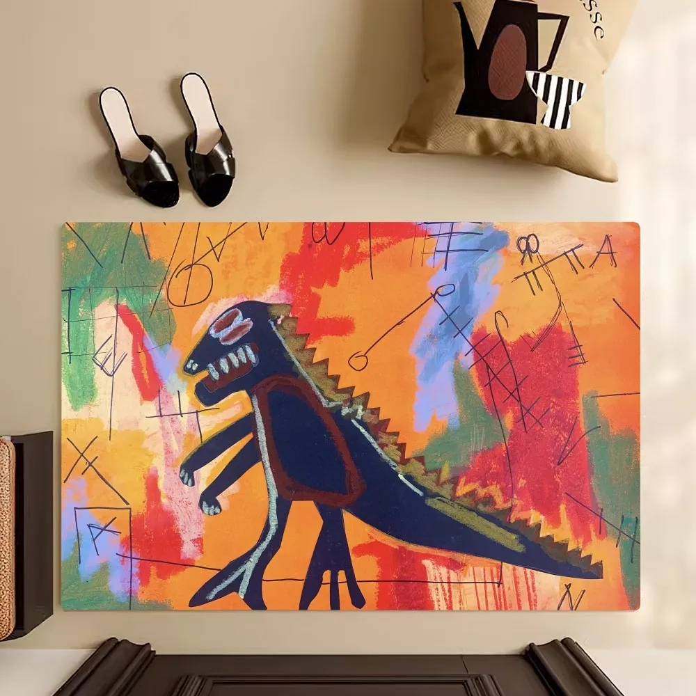 Art J-Jean-M-Michel B-Basquiat Floor Mat Bedroom Kitchen Door Bath House Super Absorbent Foot Non-slip 3