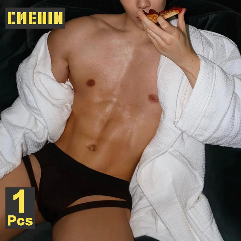 

CMENIN Sexy Leg Strap Mens Sports Fitness Briefs Male Underwear Gays Slip Bikini Jockstrap Underpants Cotton Homme Bikini Briefs