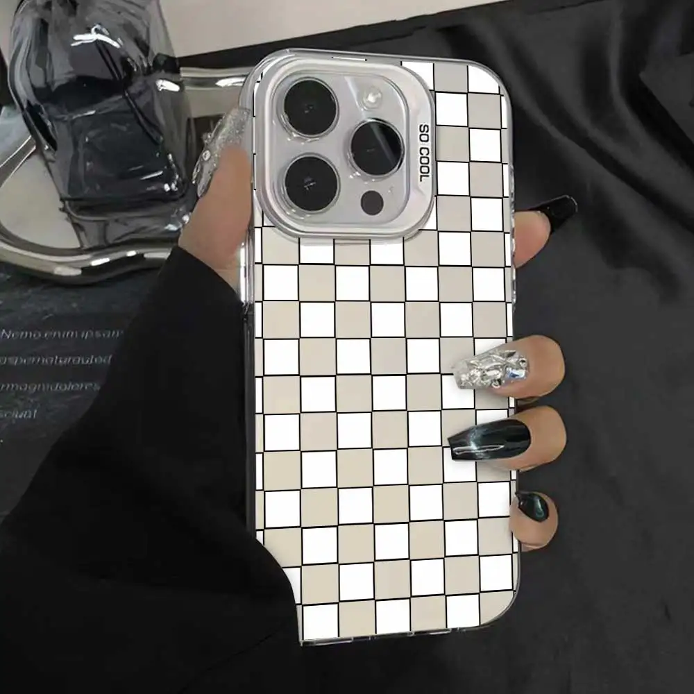 Cute Cartoon Soft Silicone Phone Cover with Silver IMD Grid Design