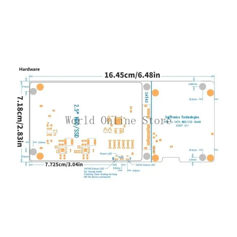 RPI 5 호환 87HC용 X1007 PCIe-2.5 HDD/SSD 확장 어댑터 보드