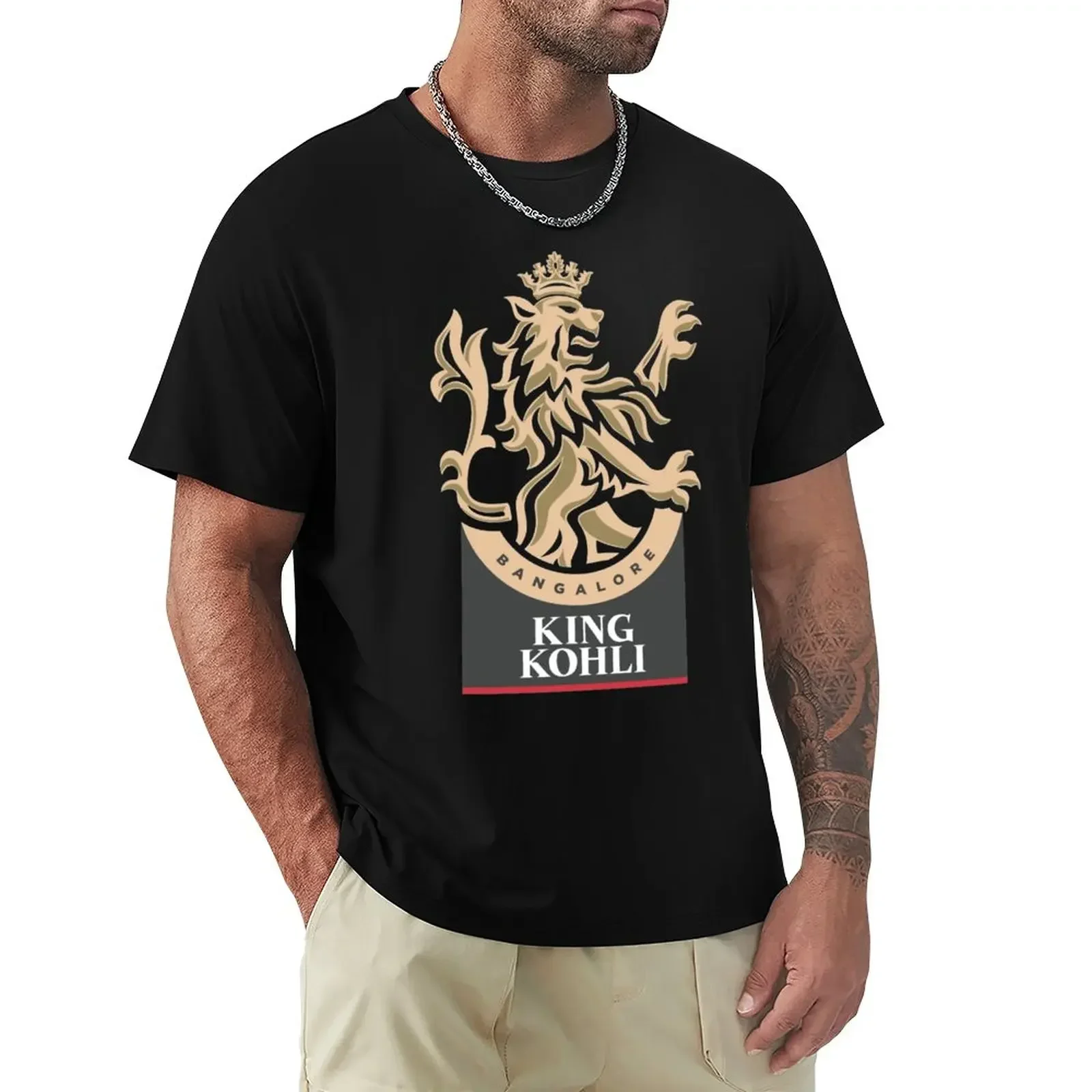 

RCB King Kohli T-Shirt Short Sleeve Cotton heavyweight Informal Hot Sale Round Collar harajuku Crewneck mens designer clothes